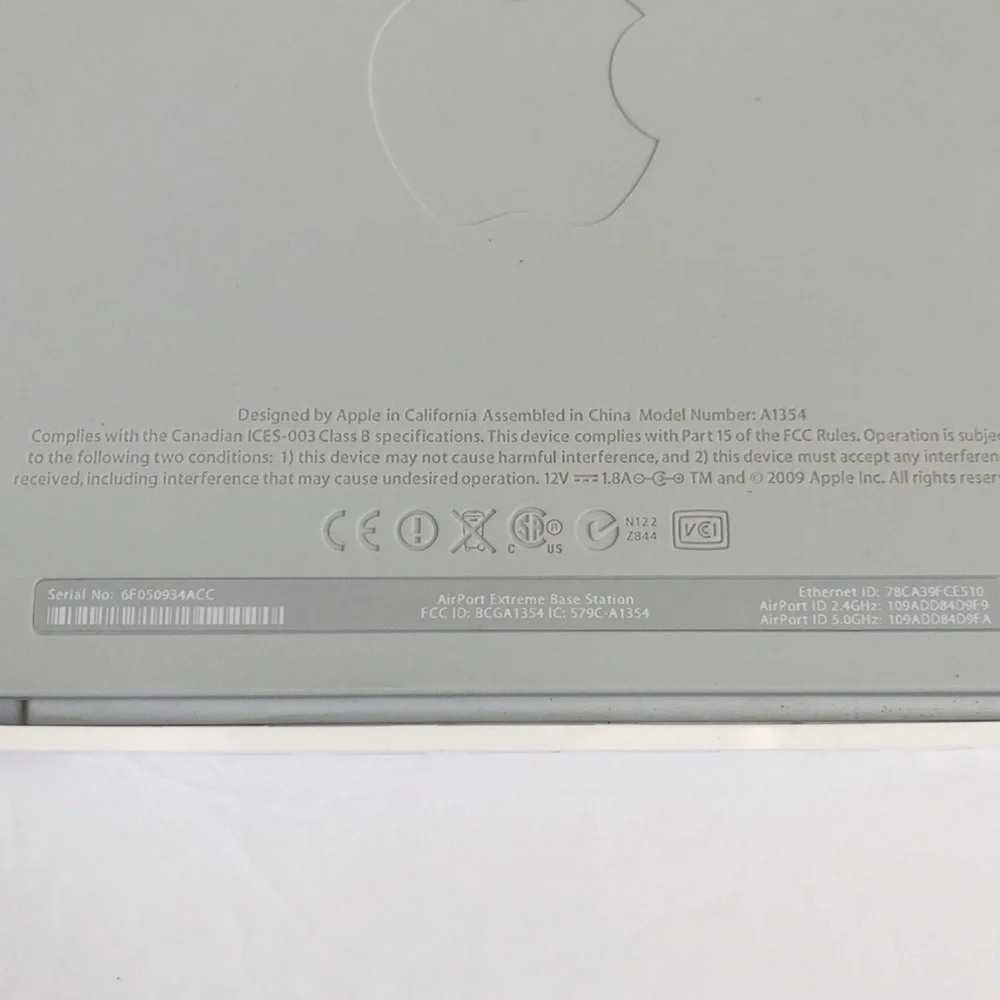 Apple Airport Extreme A1354 2009 Router